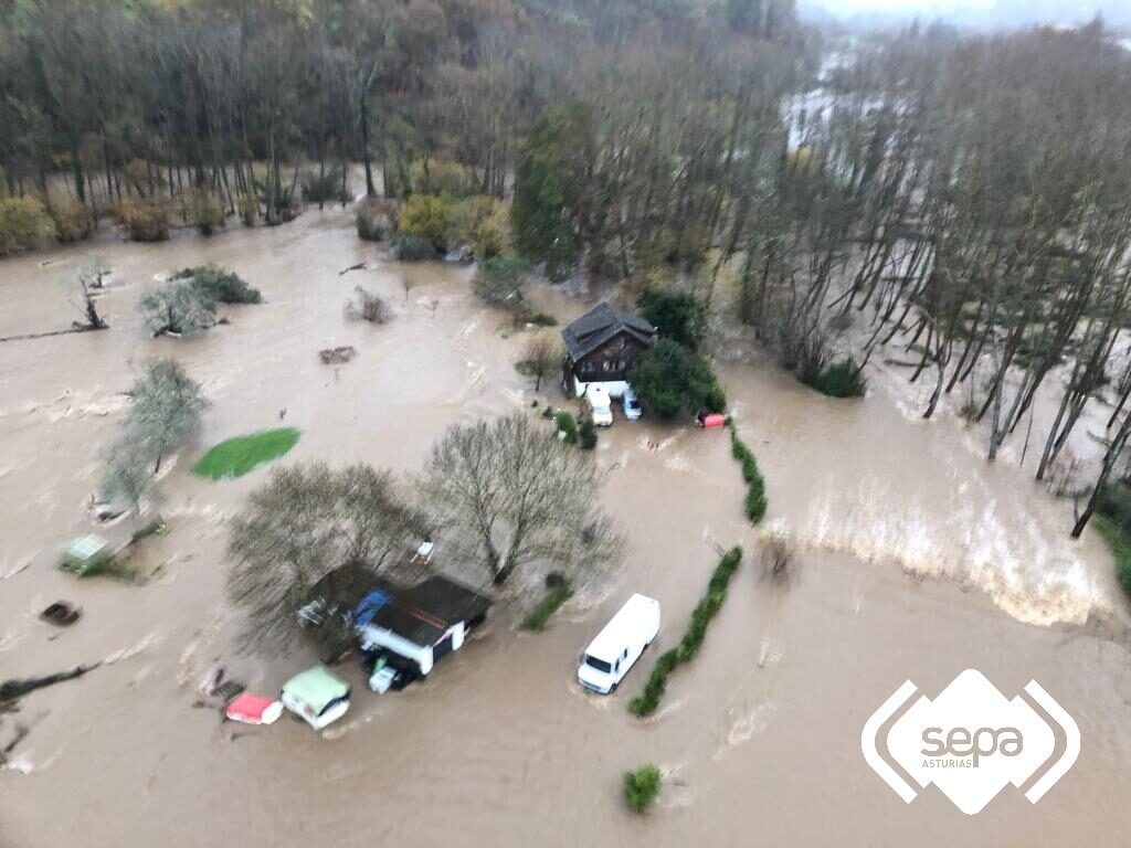 Floods in Piloña, Asturias, Spain, November 2021.