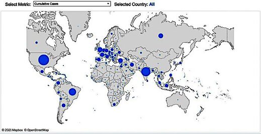 Click to enlarge Cumulative cases map
