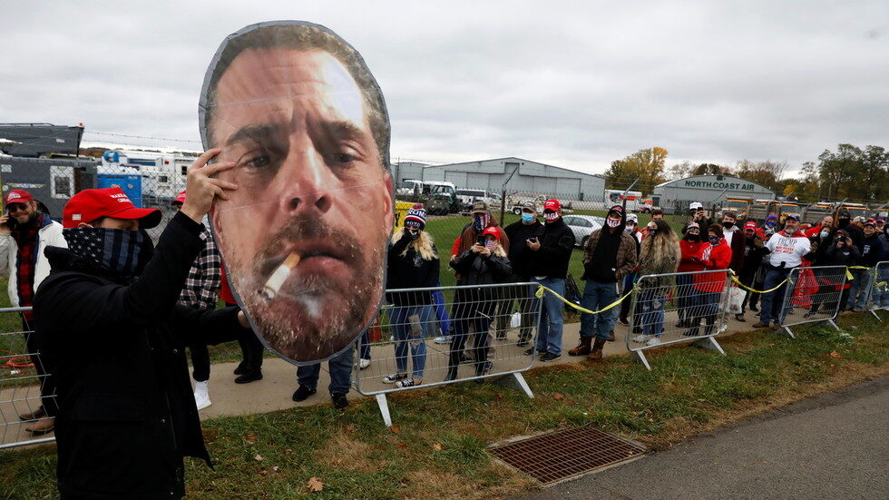 protest hunter biden poster