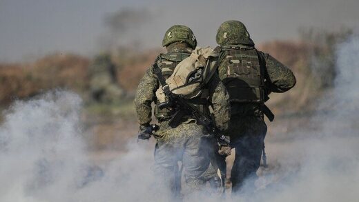 russian troops soldiers training exercise