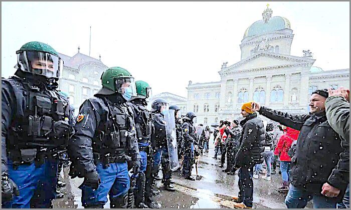 Protesters in Bern