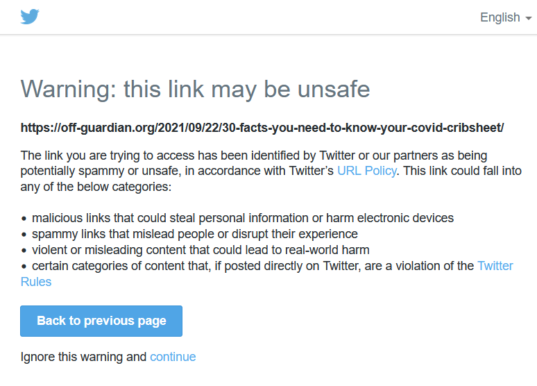 unsafe link warning
