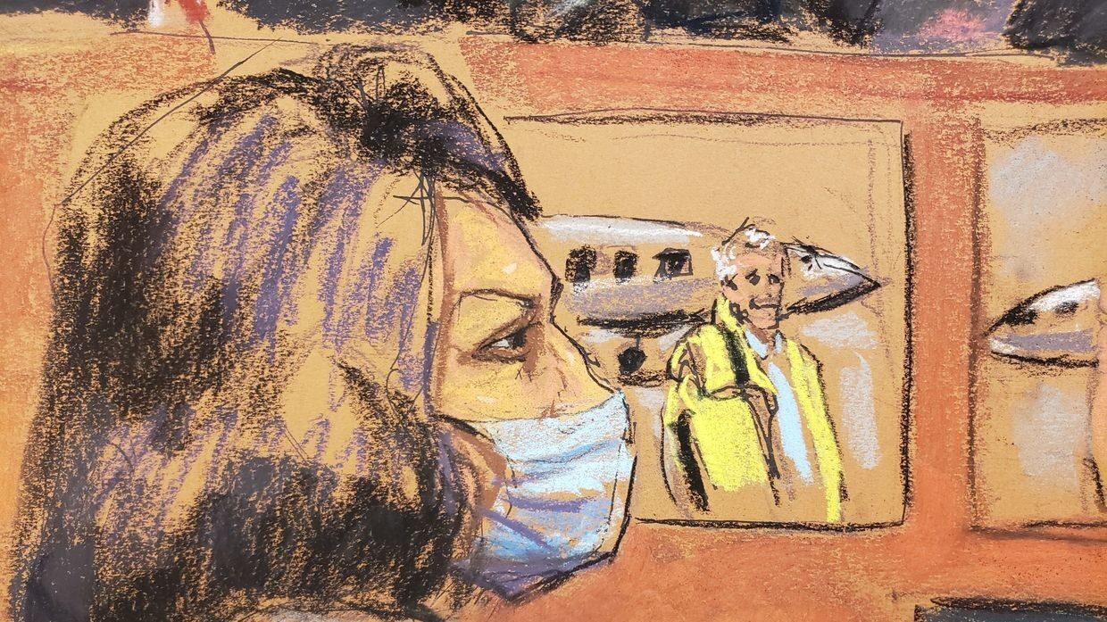 Click to enlarge epstein pilot courtroom sketch