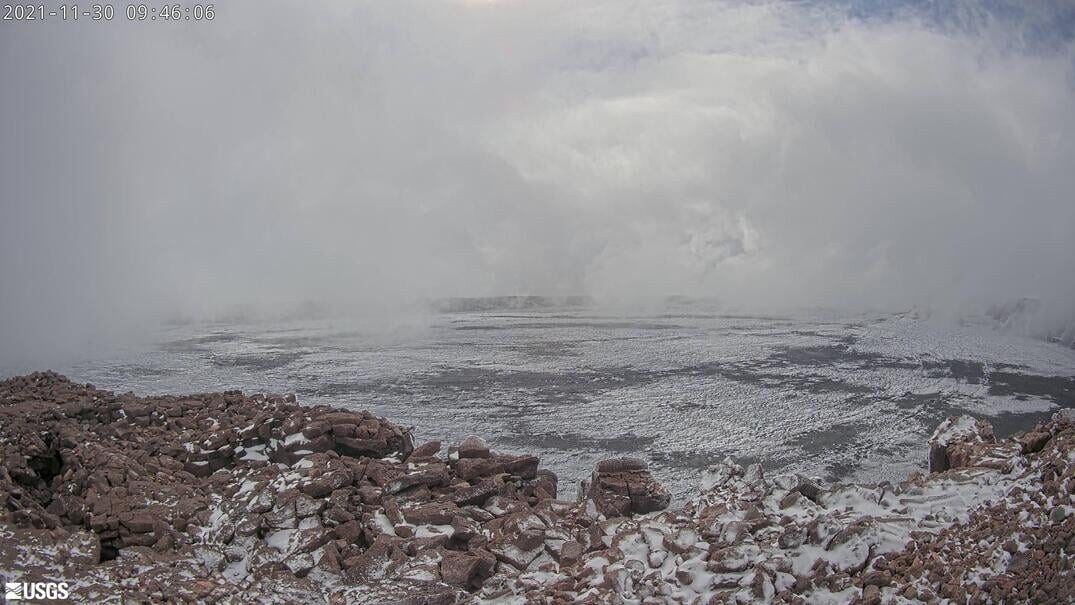 Click to enlarge photo from the USGS HVO webcam atop Mauna Loa, via the NPS