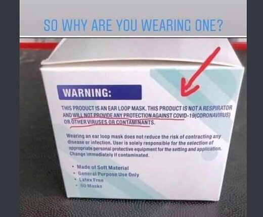 covid mask warning label