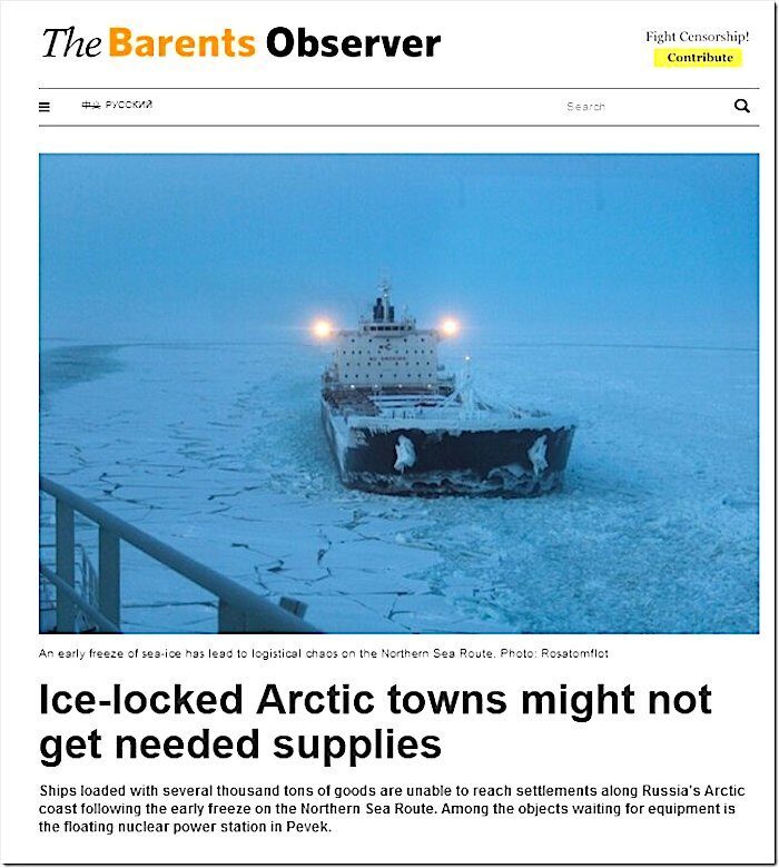 Ice locked sea route