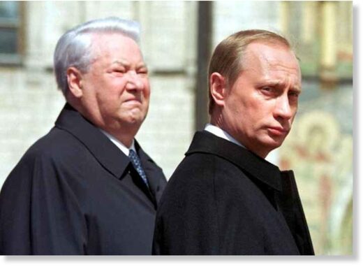Putin with Boris Yeltsin