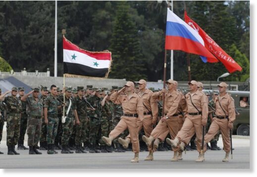 Russian and Syrian soldiers