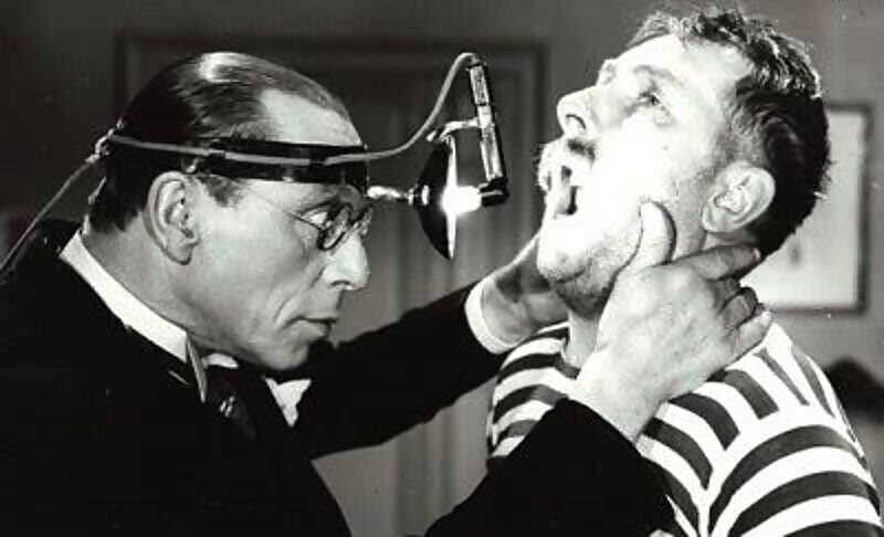 Click to enlarge Louis Jouvet as Dr. Knock in 1951 film quack