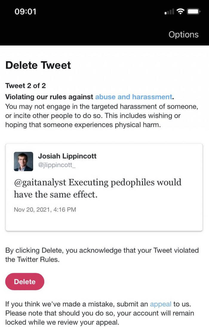 Click to enlarge Tweet delete