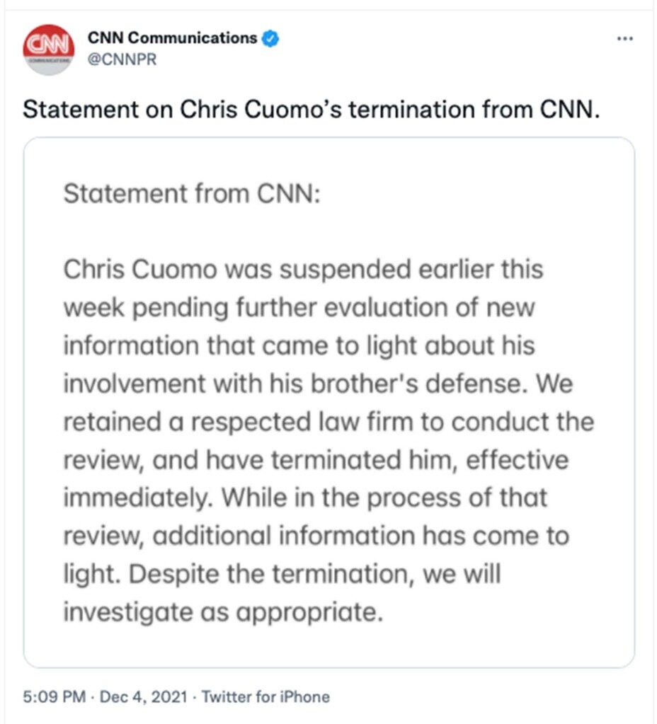 CN statement cuomo chris