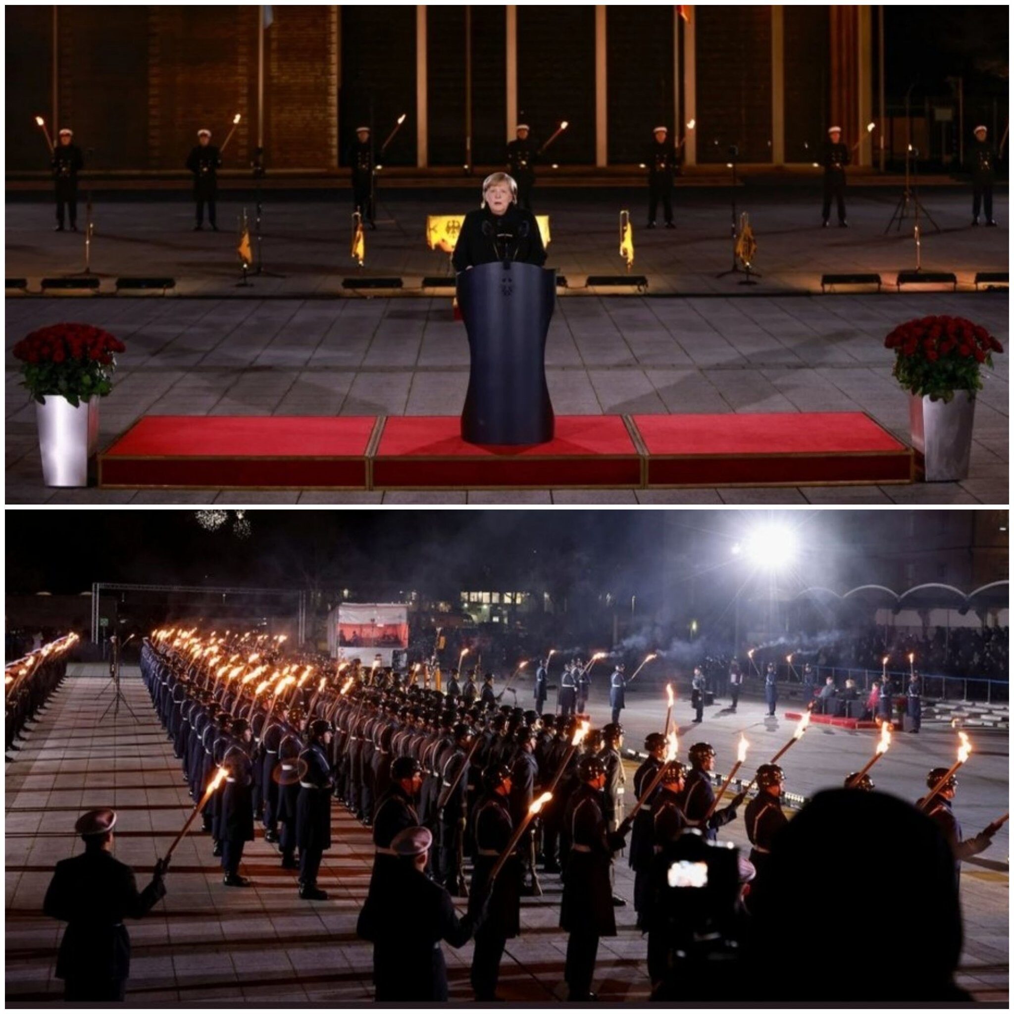 merkel ceremony military