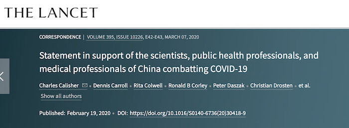 Click to enlarge Lancet statement