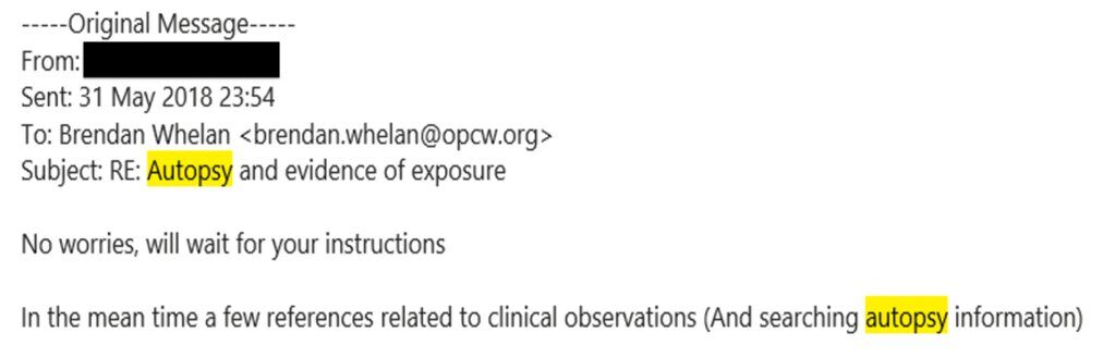 Click to enlarge OPCW douma leaked email brenda whelan 3