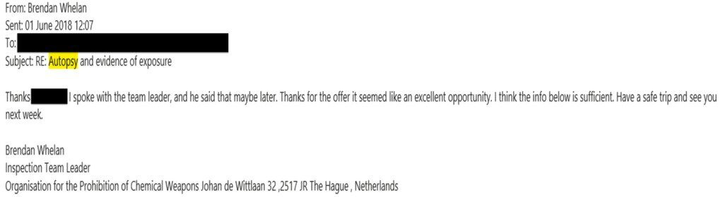 Click to enlarge OPCW douma leaked email brendan whelan 4