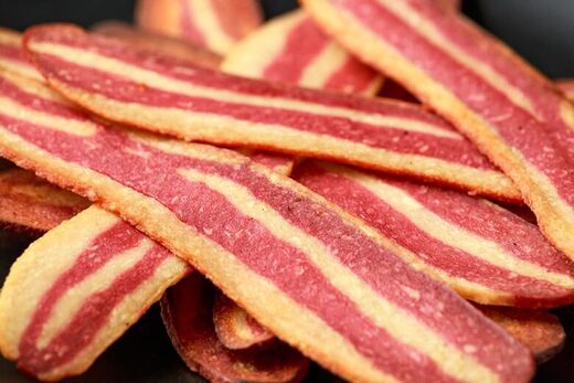 Click to enlarge fake bacon meat vegan