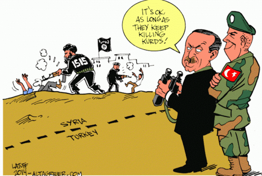 edorgan turkey isis kurds cartoon