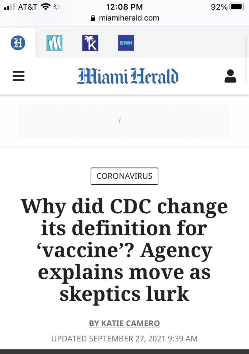 Click to enlarge headline vaccine definition change miami herald