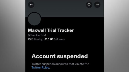 mexwell trial tracker suspended twitter