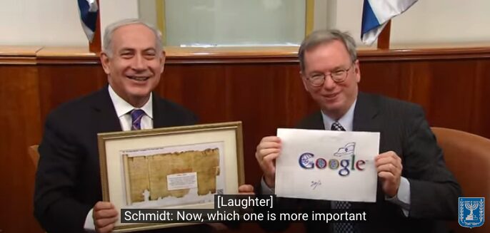 Click to enlarge netanyahu schmidt israel google