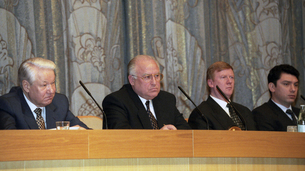 Click to enlarge yeltsin Chernomyrdin chubais Nemtsov Russia 1990s