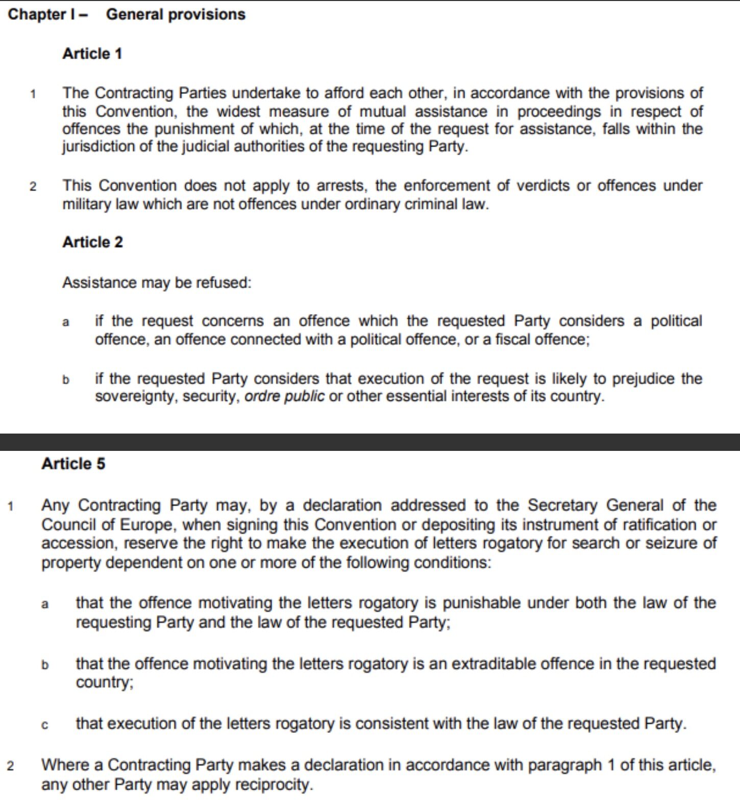 EUROPEAN CONVENTION ON MUTUAL ASSISTANCE
