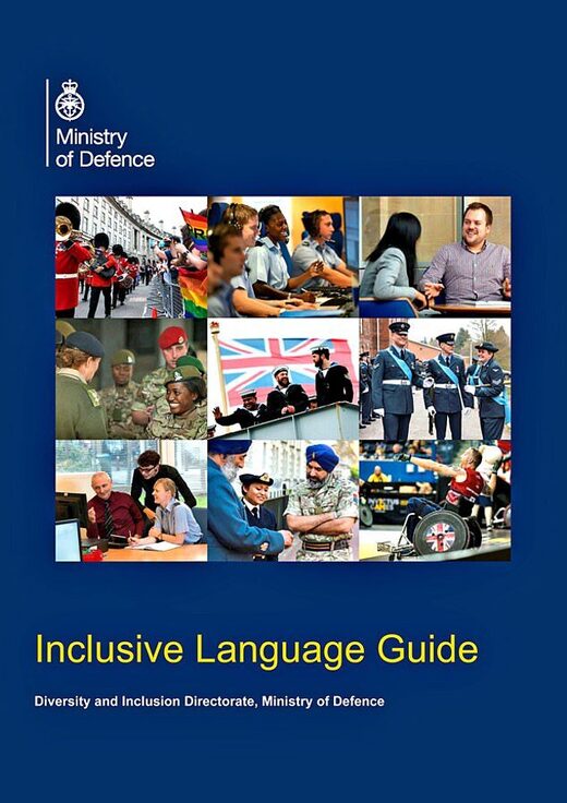 Click to enlarge UK MoD woke language brochure