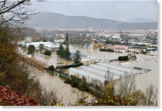 Floods in Pamplona, Spain, 10 December 2021.