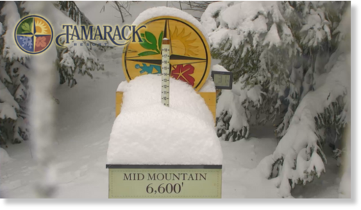 Tamarack snow stake at 10:30 am Monday