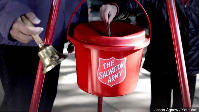 Salvation army red kettle christmas donations