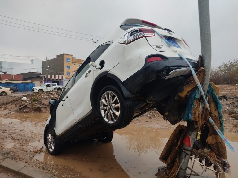 Flood damage in Erbil, December 2021.