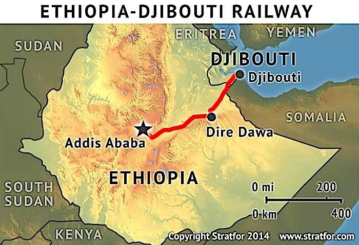 Ethiopia-Djibouti Railway map