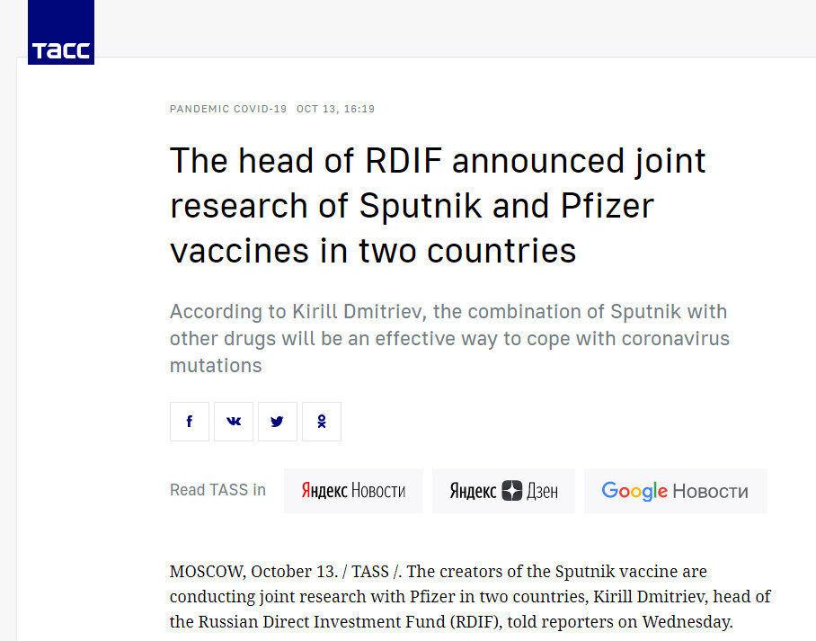 Click to enlarge TASS reports Pfizer