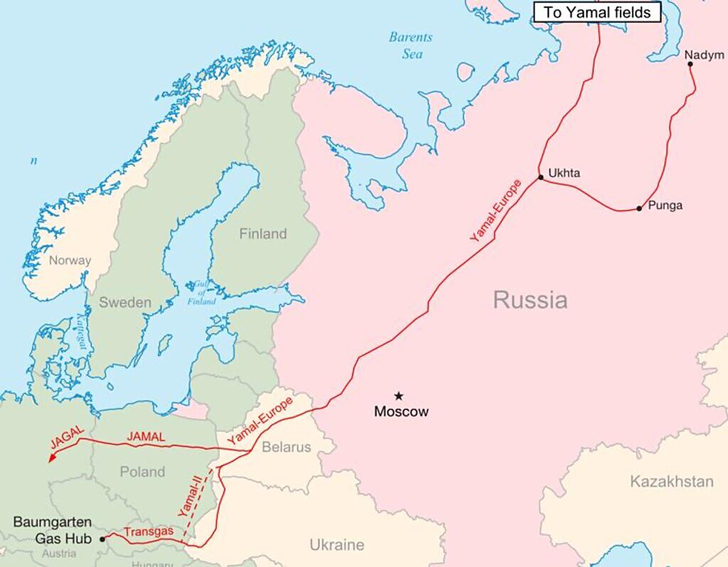 Click to enlarge Yamal gas pipeline russia germany