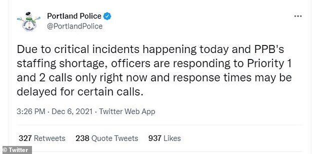 Click to enlarge portland police response times longer