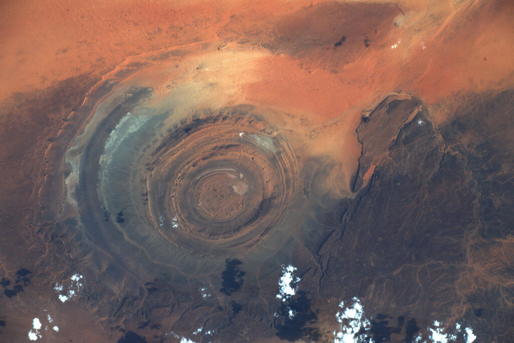 Click to enlarge The Eye of the Sahara as seen from space.