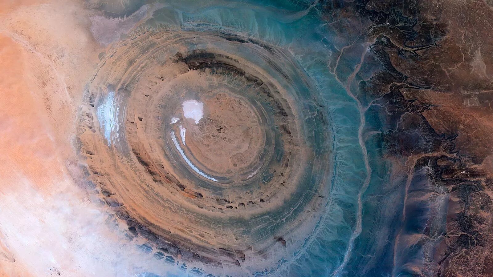 The Eye of the Sahara really looking like an eye.