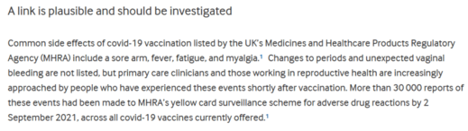 Menstrual changes after covid-19 vaccination