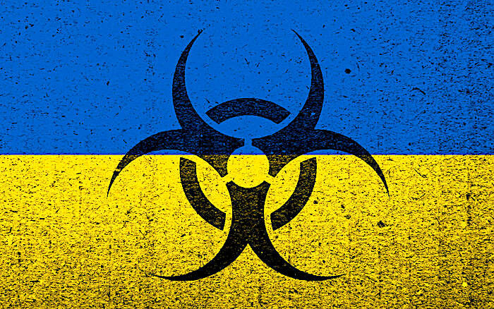 Biohazard symbol ukraine flag