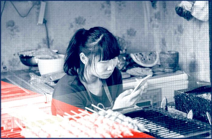 Chinese woman phone