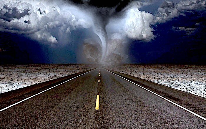 Storm and road