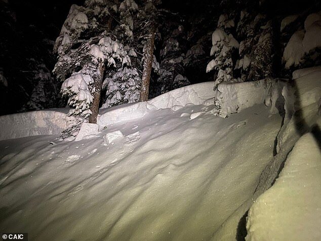 The area where the victim's body was later recovered by rescue crews from Jackson County and the Diamond Peaks Ski Patrol