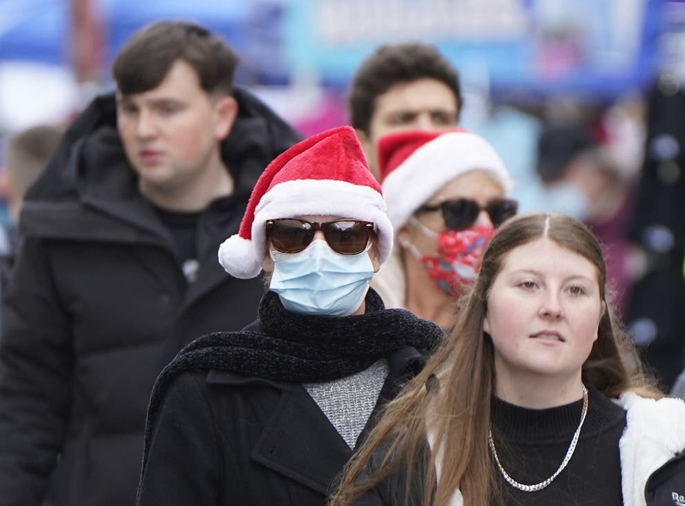 santa hat with mask