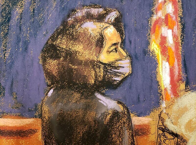 ghislane maxwell court sketch trial close up