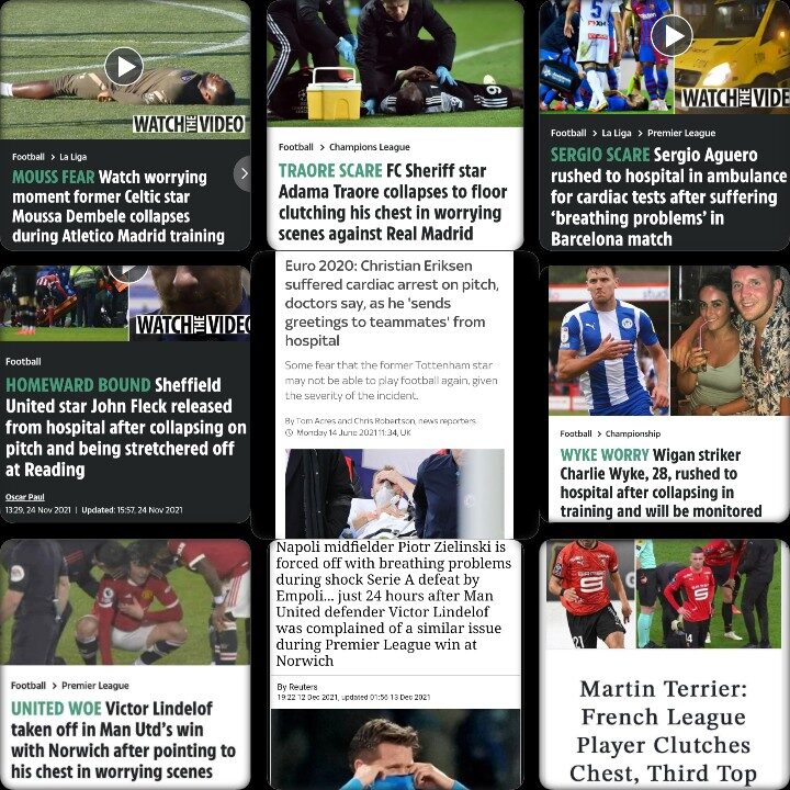 Click to enlarge footballer collapse pitch covid vaccine