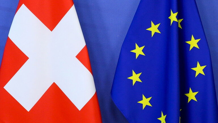 Click to enlarge switzerland EU flag