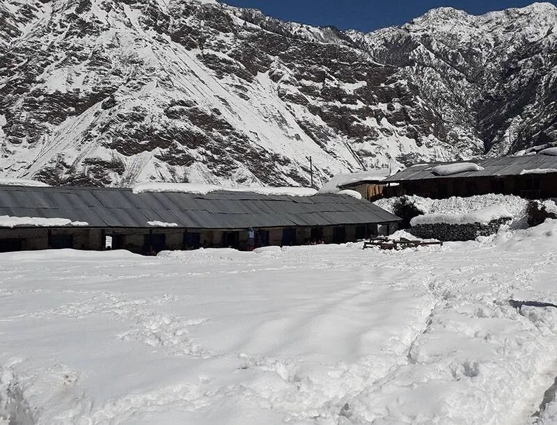 Heavy snowfall as seen in Mudkechula Rural