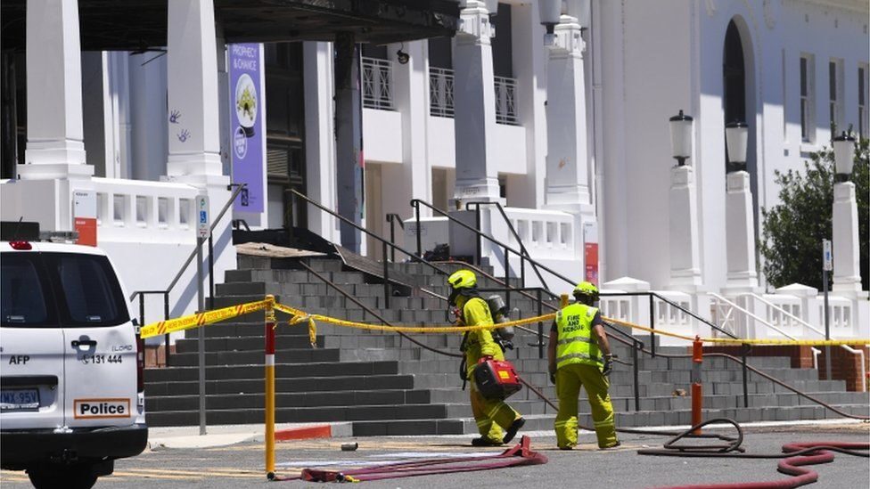Click to enlarge Canberra fire parliament