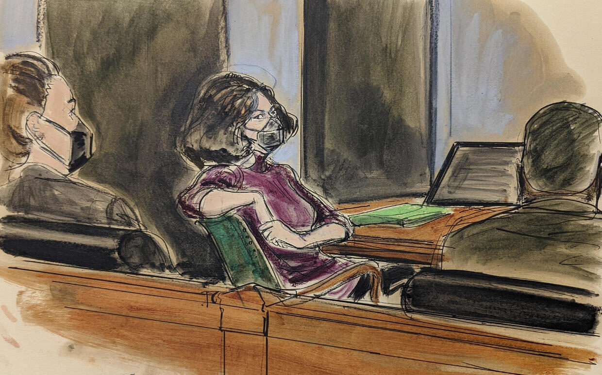 Click to enlarge ghislaine maxwell courtroom sketch