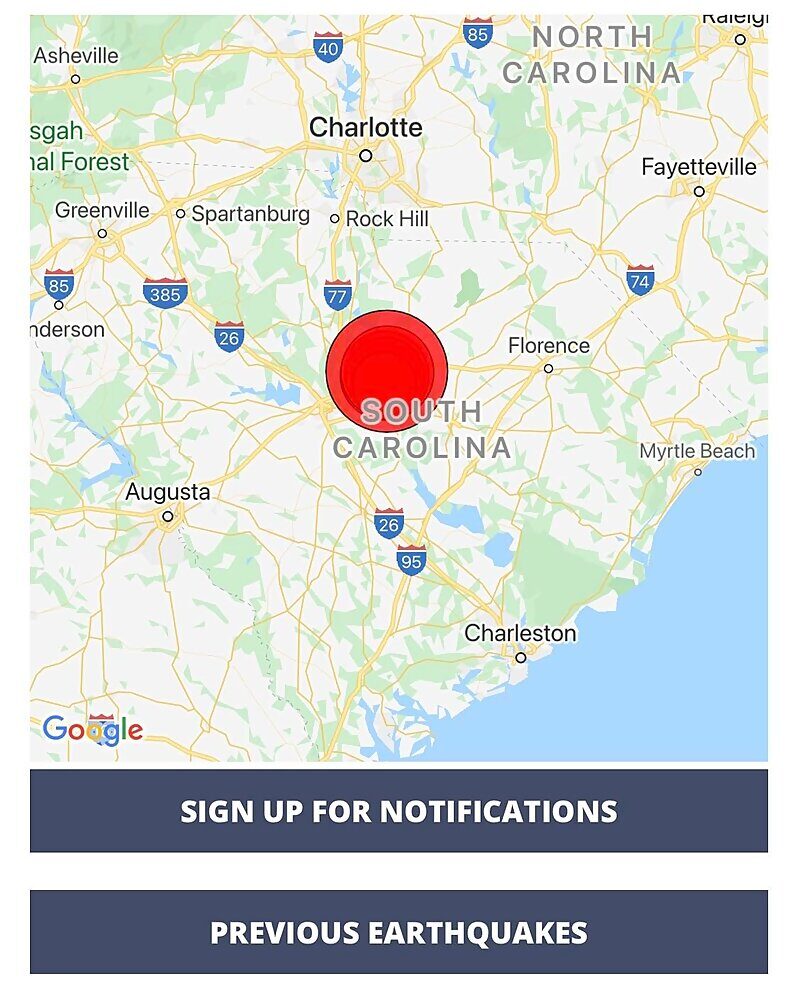 earthquakes south carolina